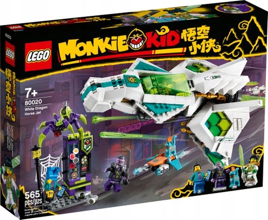 klocki LEGO Monkie Kid 80020 Odrzutowiec Biały Smok Statek Kosmiczny