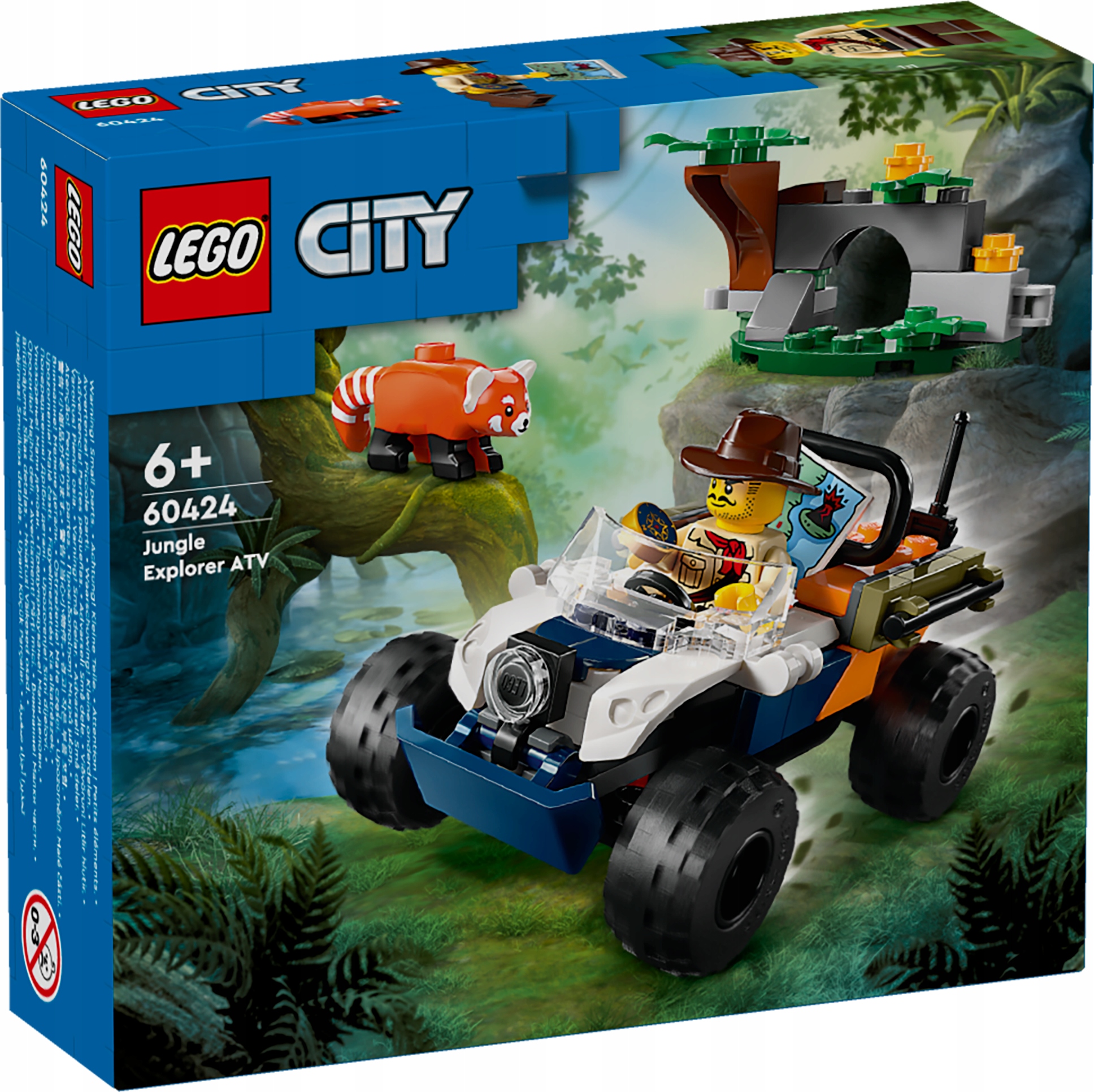LEGO CITY 60424 QUAD BADACZA DŻUNGLI Z PANDĄ CZERWONĄ Thunder