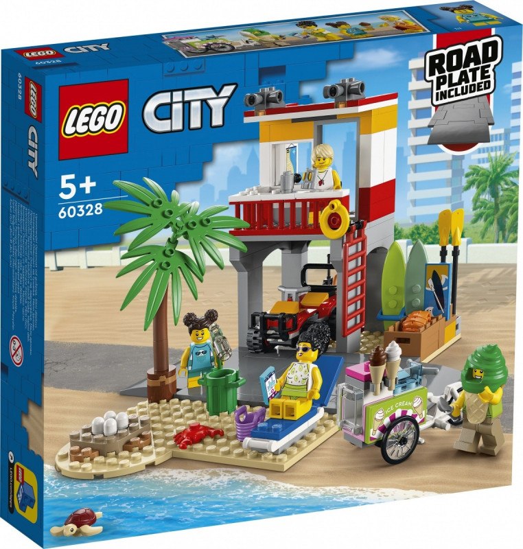 LEGO City 60328 Stanowisko ratownicze na plaży wakacje plaża morze ratownik