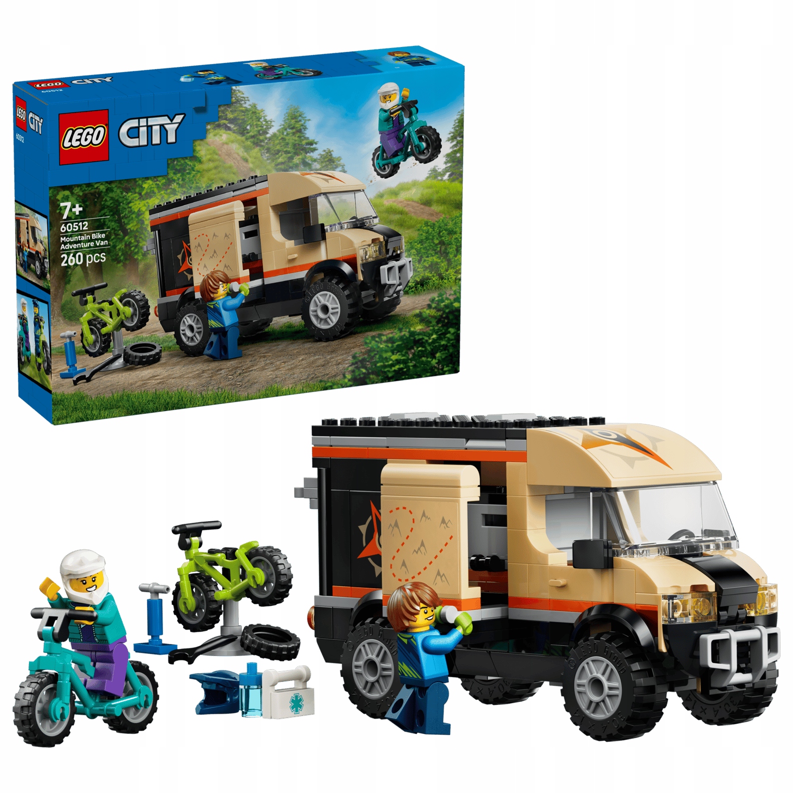 LEGO City 60512 Furgonetka z rowerami górskimi rower górski mtb las rowery
