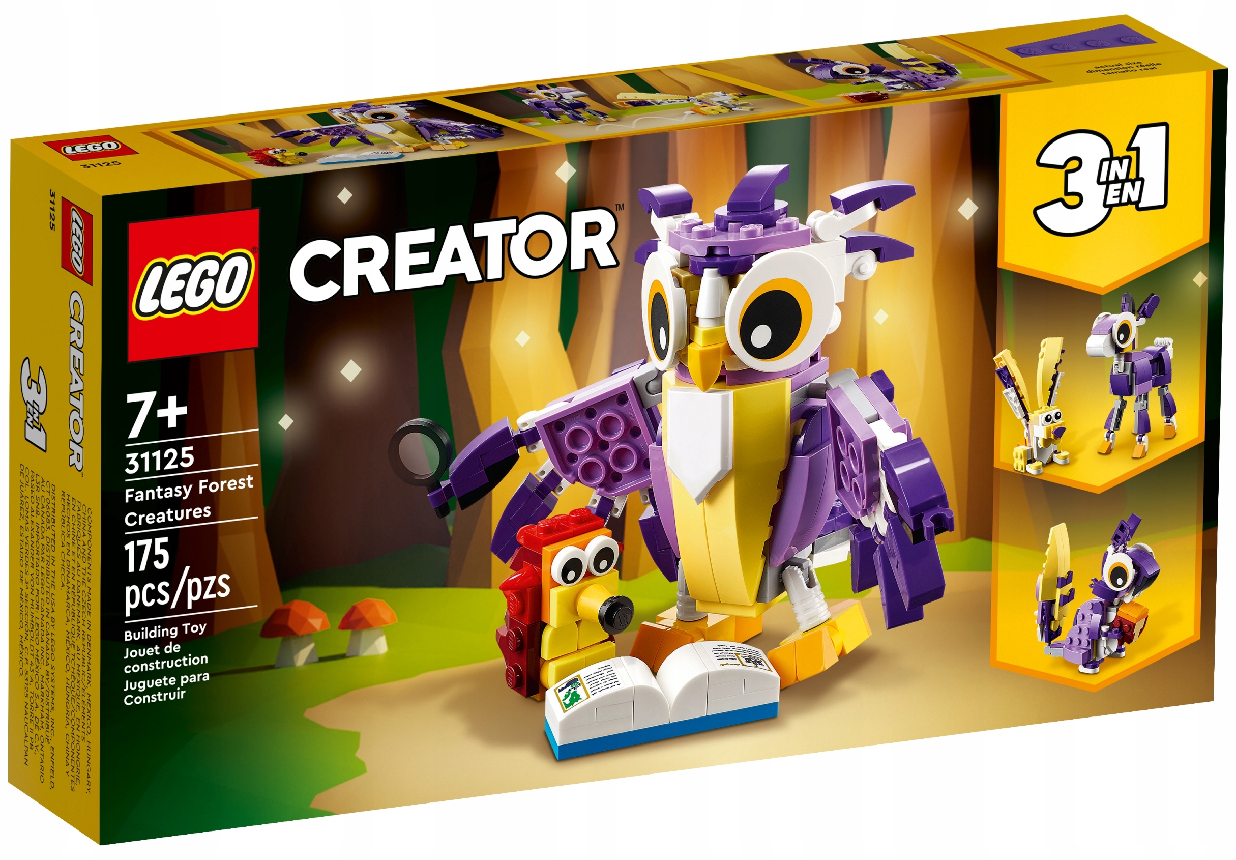 Klocki LEGO Creator 3 w 1 Fantastyczne leśne stworzenia 31125 OPIS