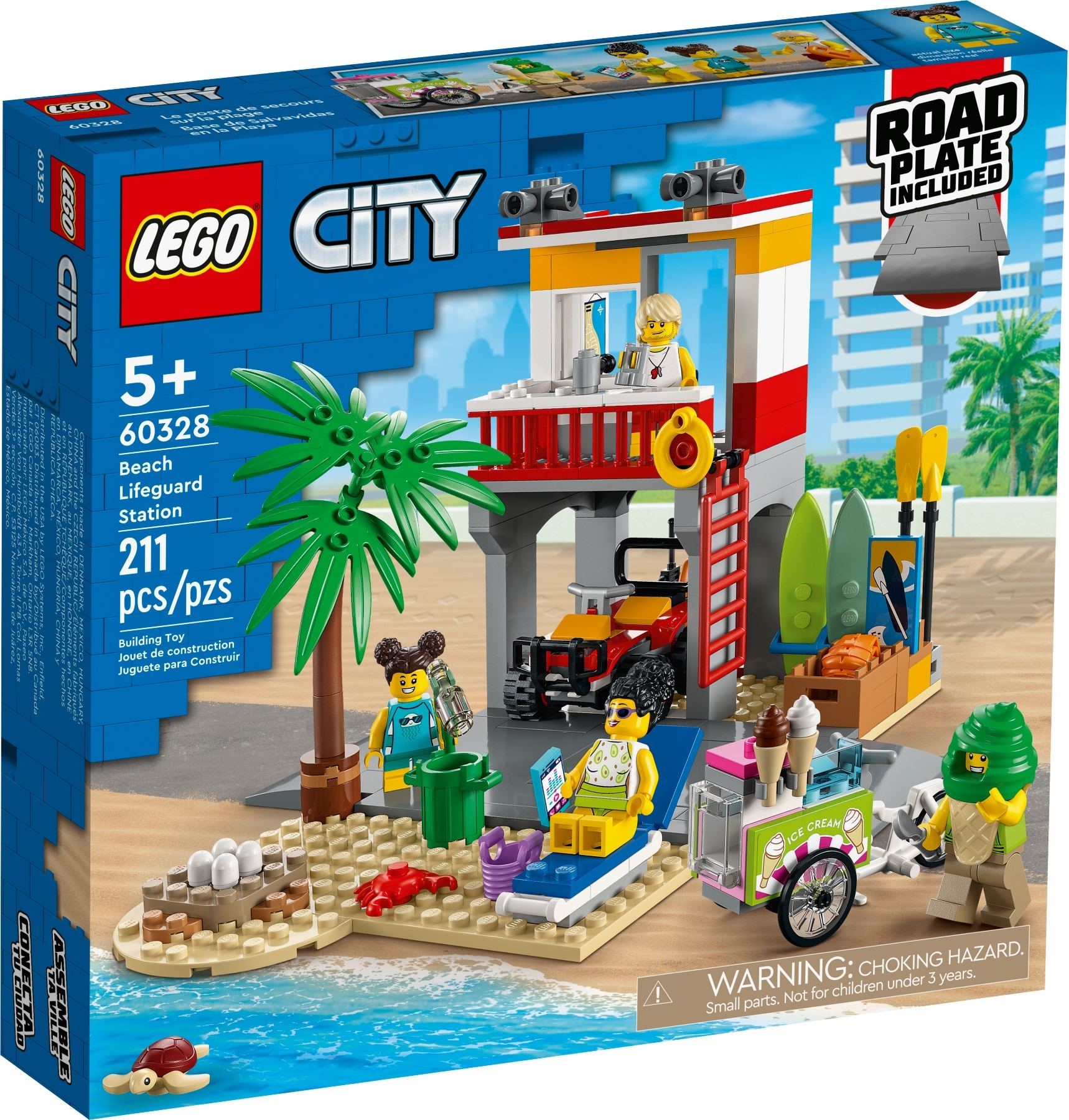 Zdjęcie galerii dla zestawu LEGO City 60328 Stanowisko ratownicze na plaży wakacje plaża morze ratownik