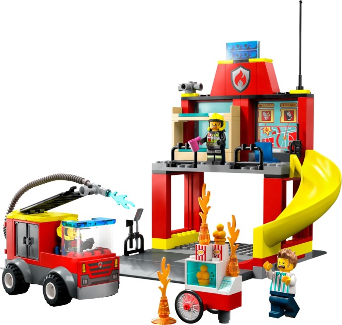 Zdjęcie galerii dla zestawu LEGO City 60375 Remiza strażacka i wóz strażacki straż strażak