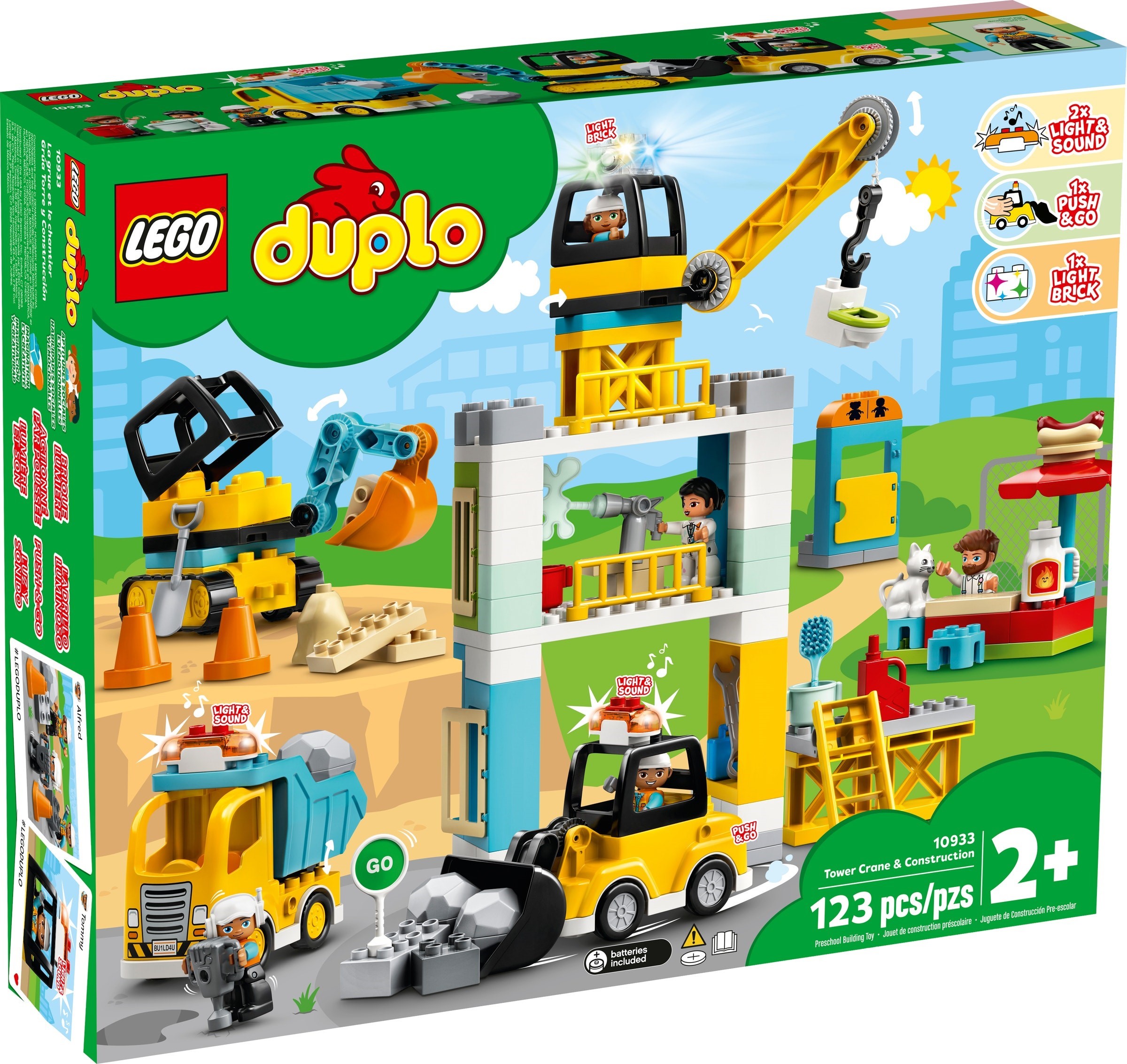 Zdjęcie galerii dla zestawu LEGO Duplo 10933 Żuraw wieżowy i budowa auto koparka