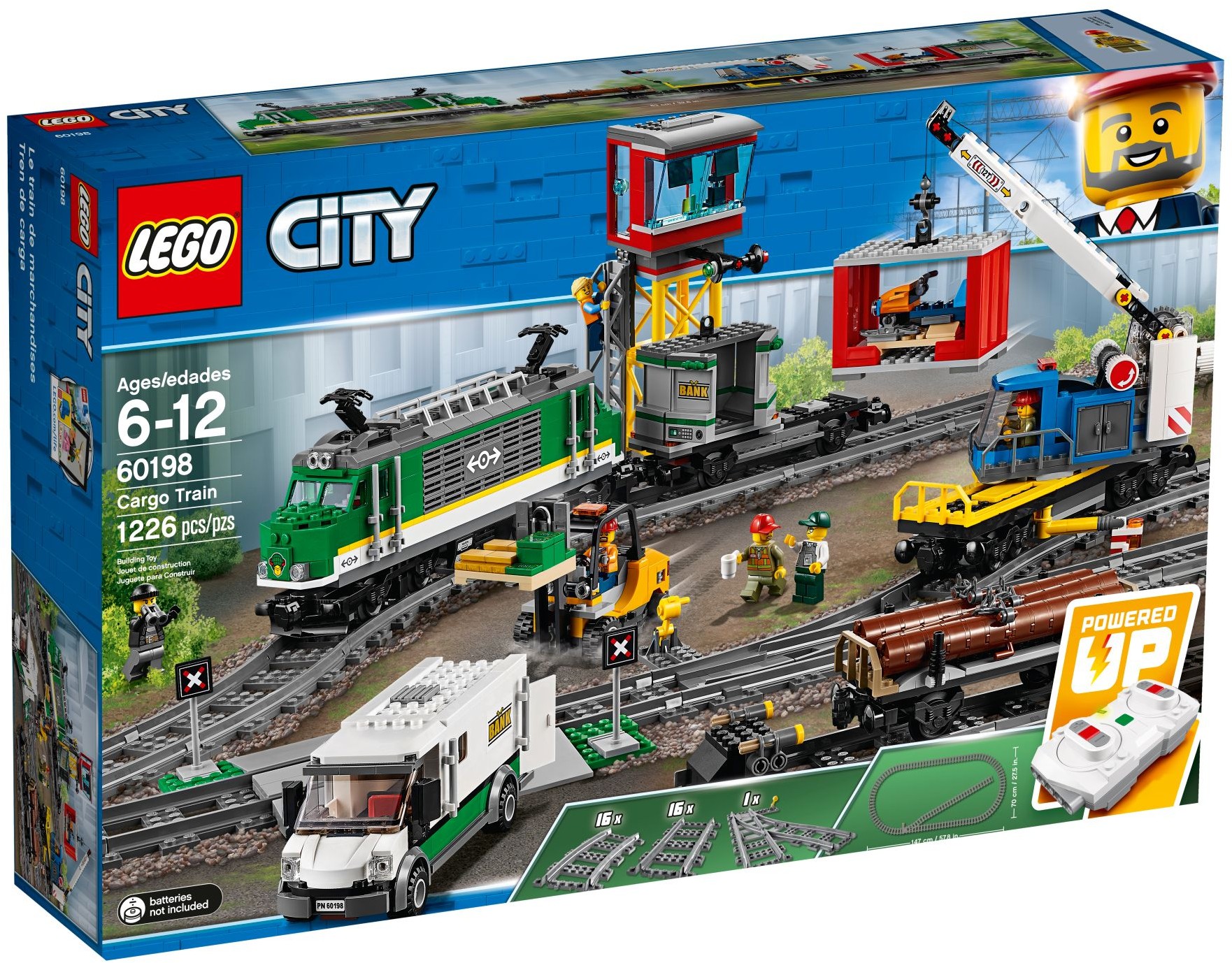 Zdjęcie galerii dla zestawu klocki LEGO City 60198 Pociąg towarowy Ciuchcia zestaw tory Kolejka