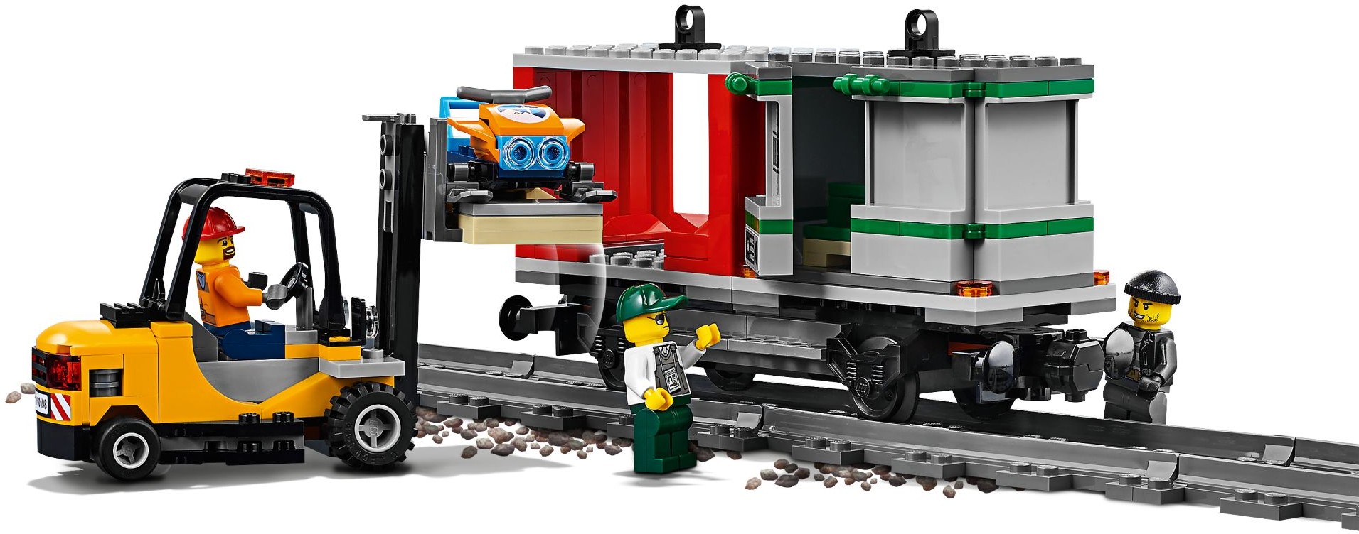 Zdjęcie galerii dla zestawu klocki LEGO City 60198 Pociąg towarowy Ciuchcia zestaw tory Kolejka