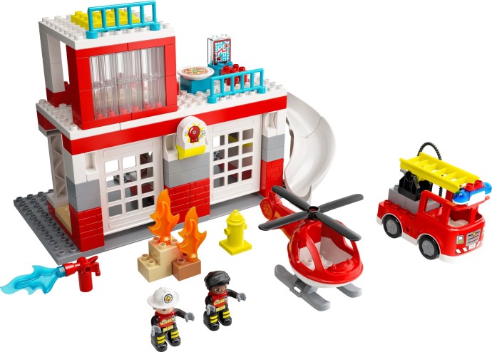 Zdjęcie galerii dla zestawu LEGO Duplo Remiza strażacka i helikopter 10970 straż pożarna strażak