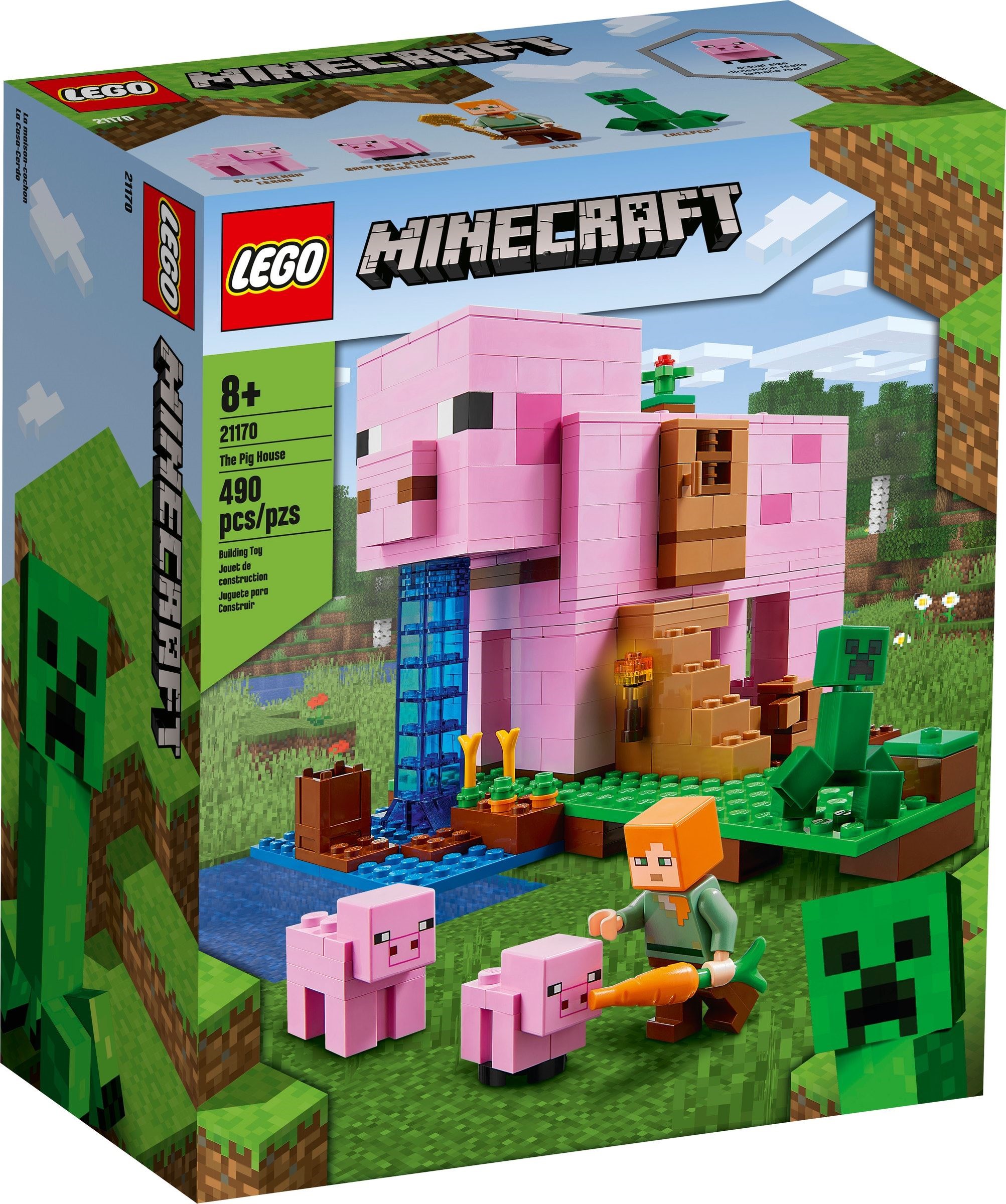 Zdjęcie galerii dla zestawu klocki LEGO Minecraft 21170 Dom w kształcie świni majkraft świnia