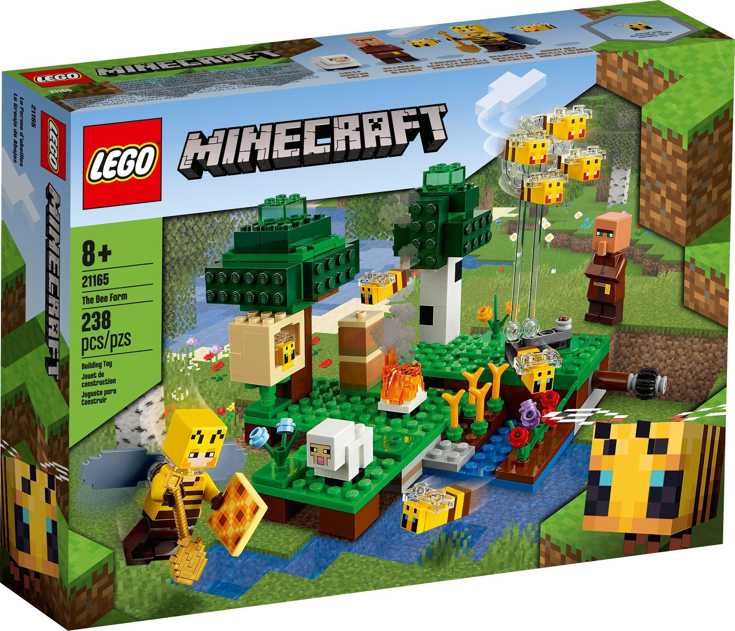 Zdjęcie galerii dla zestawu Klocki LEGO Pasieka Minecraft 238 elementów ul majkraft pszczoły