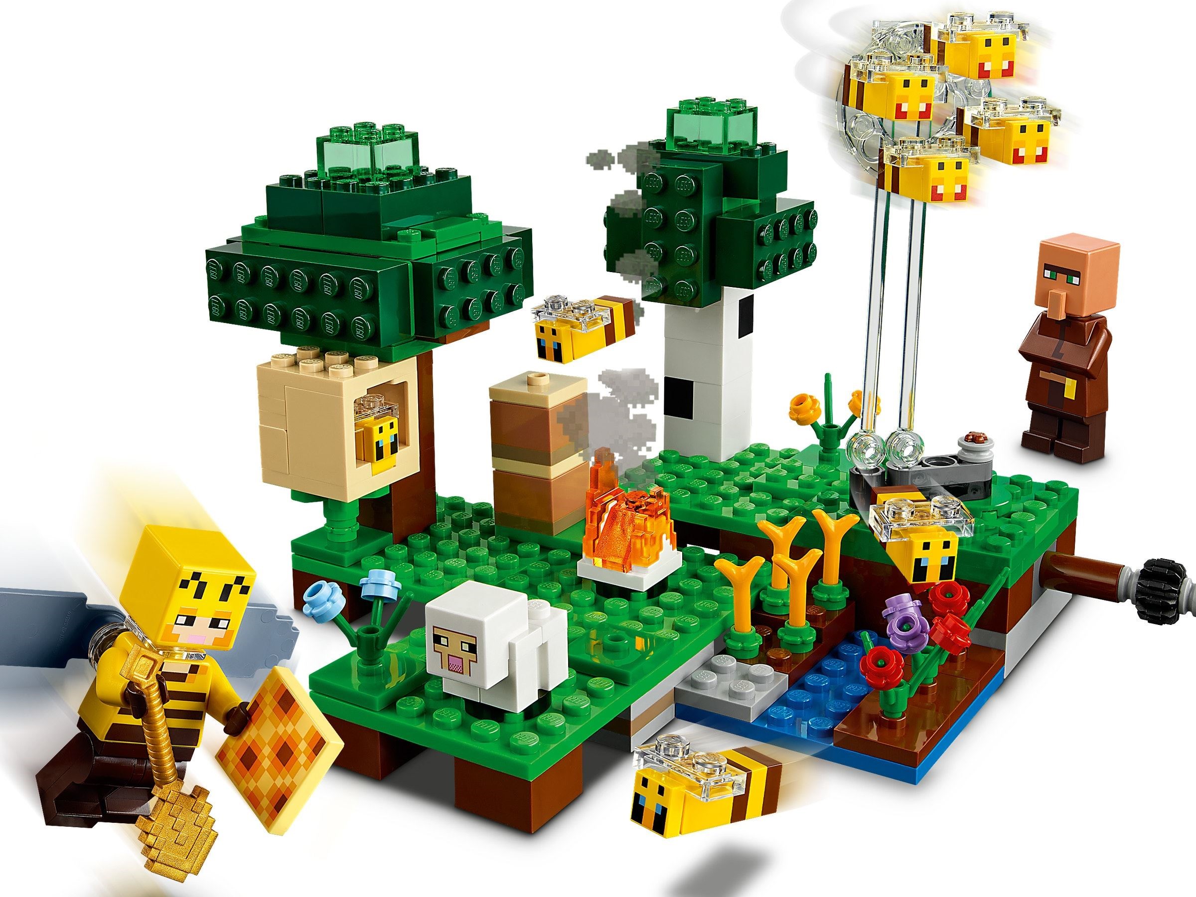 Zdjęcie galerii dla zestawu Klocki LEGO Pasieka Minecraft 238 elementów ul majkraft pszczoły