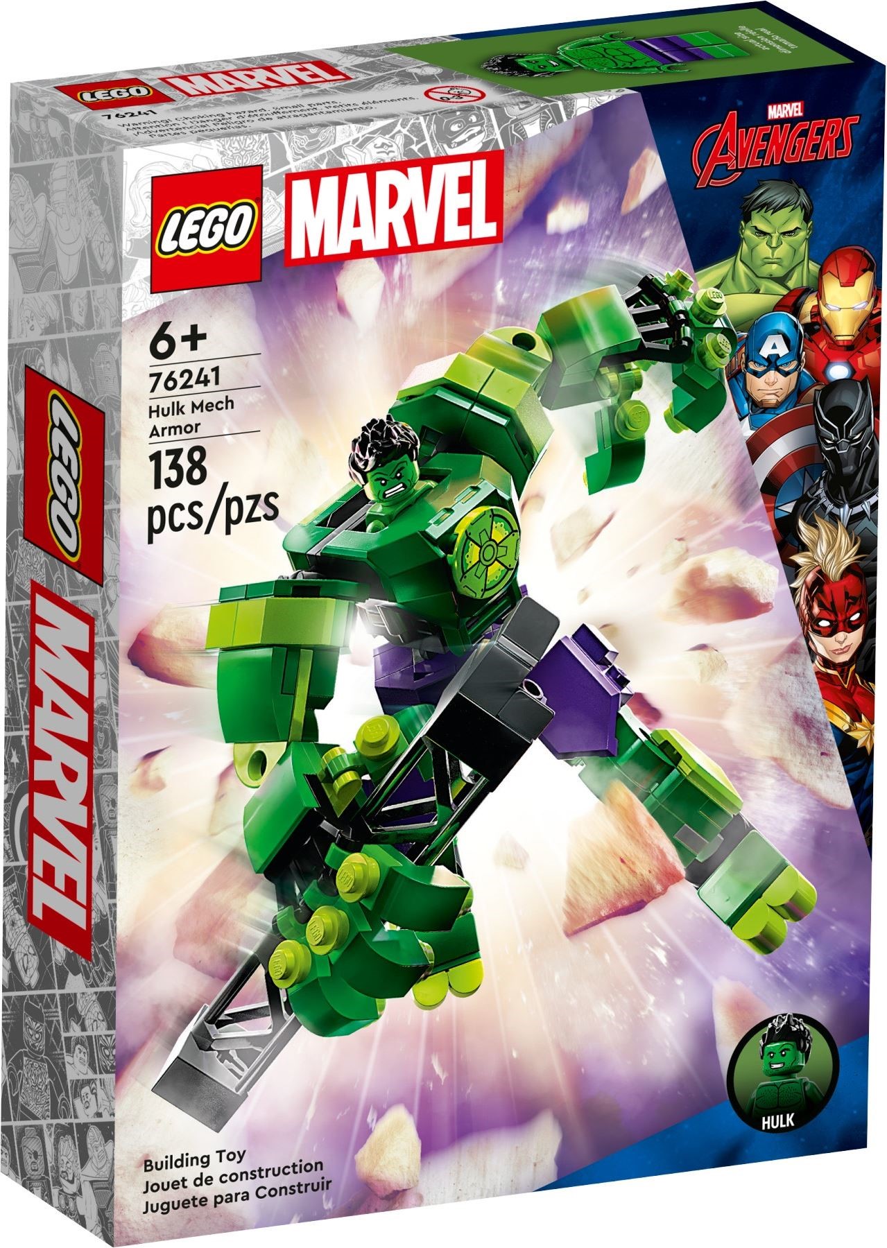 Zdjęcie galerii dla zestawu klocki LEGO Marvel Mechaniczna zbroja Hulka 76241 mech robot