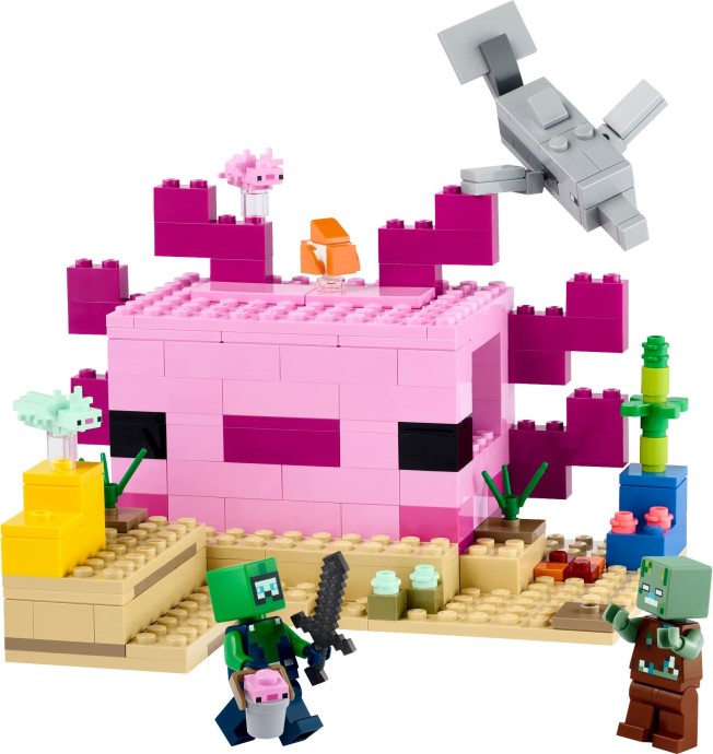 Zdjęcie galerii dla zestawu Klocki LEGO Minecraft 21247 Dom aksolotla majkraft atlantyda aksolot