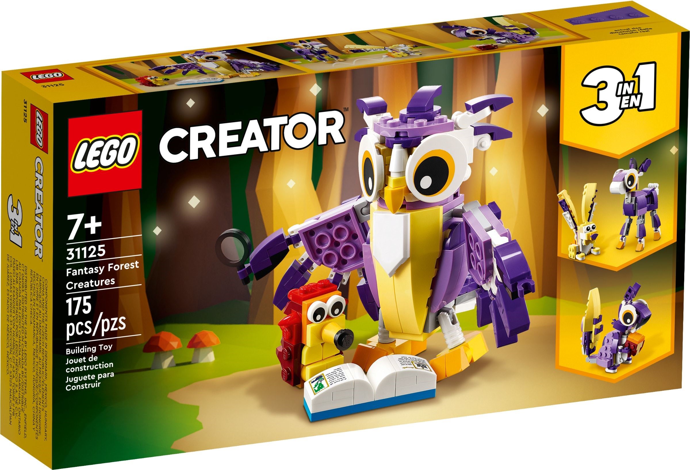 Zdjęcie galerii dla zestawu Klocki LEGO Creator 3 w 1 Fantastyczne leśne stworzenia 31125 OPIS