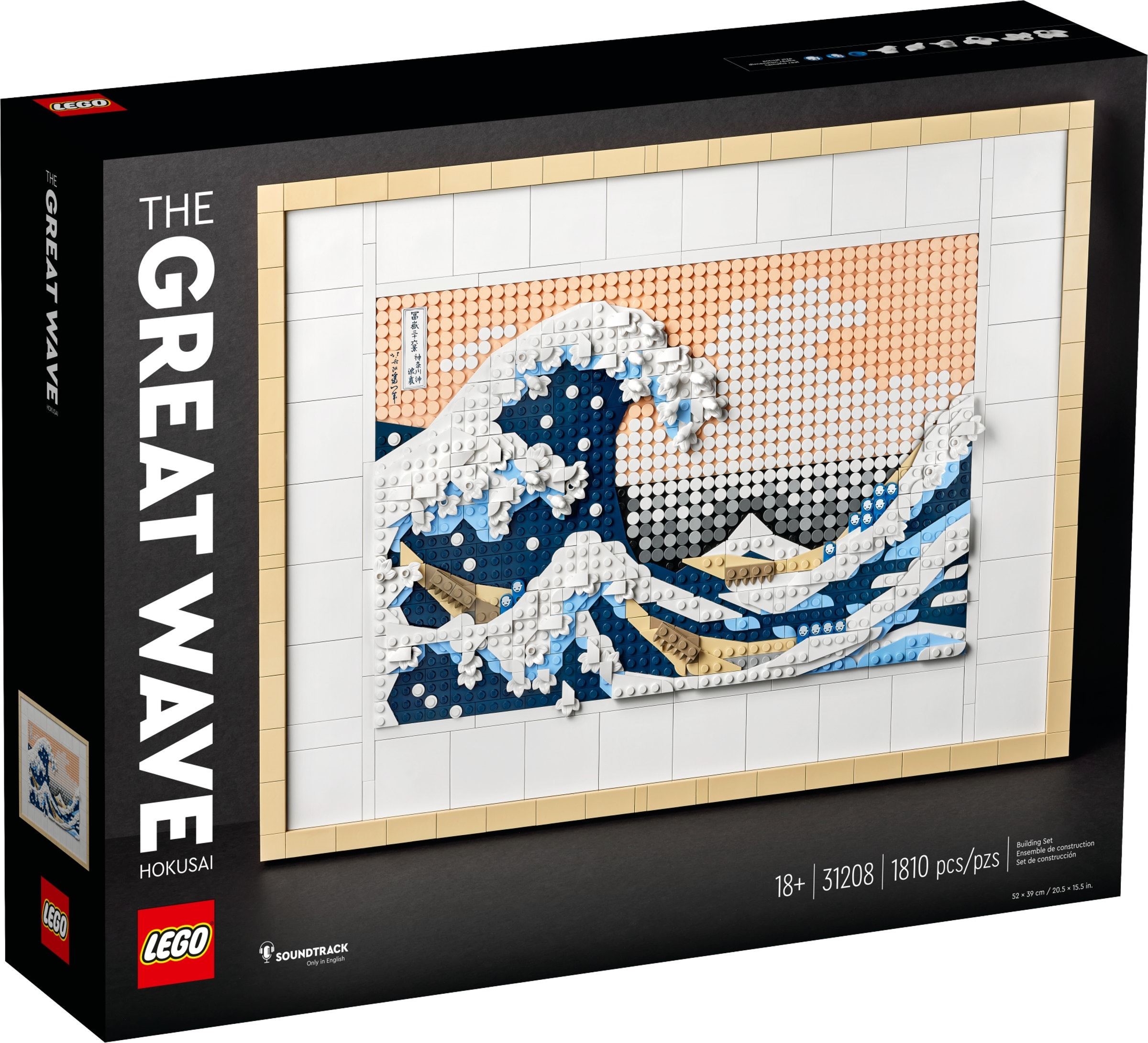 Zdjęcie galerii dla zestawu Lego 31208 Art Hokusai Wielka Fala Japoński panel ścienny 3D Obraz japonia