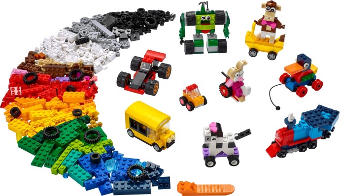 Zdjęcie galerii dla zestawu klocki Lego Classic 11014 klocki na kołach koła auta
